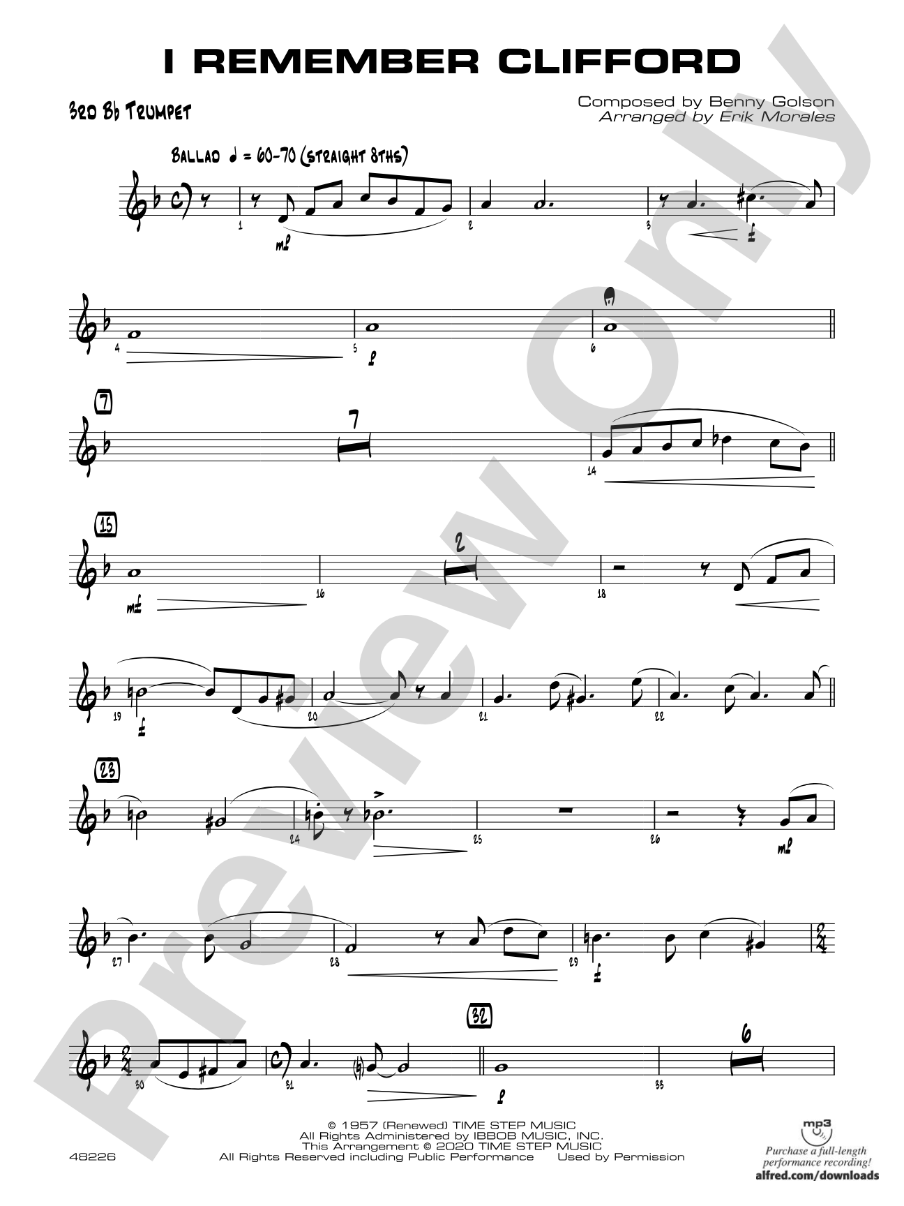 I Remember Clifford: 3rd B-flat Trumpet