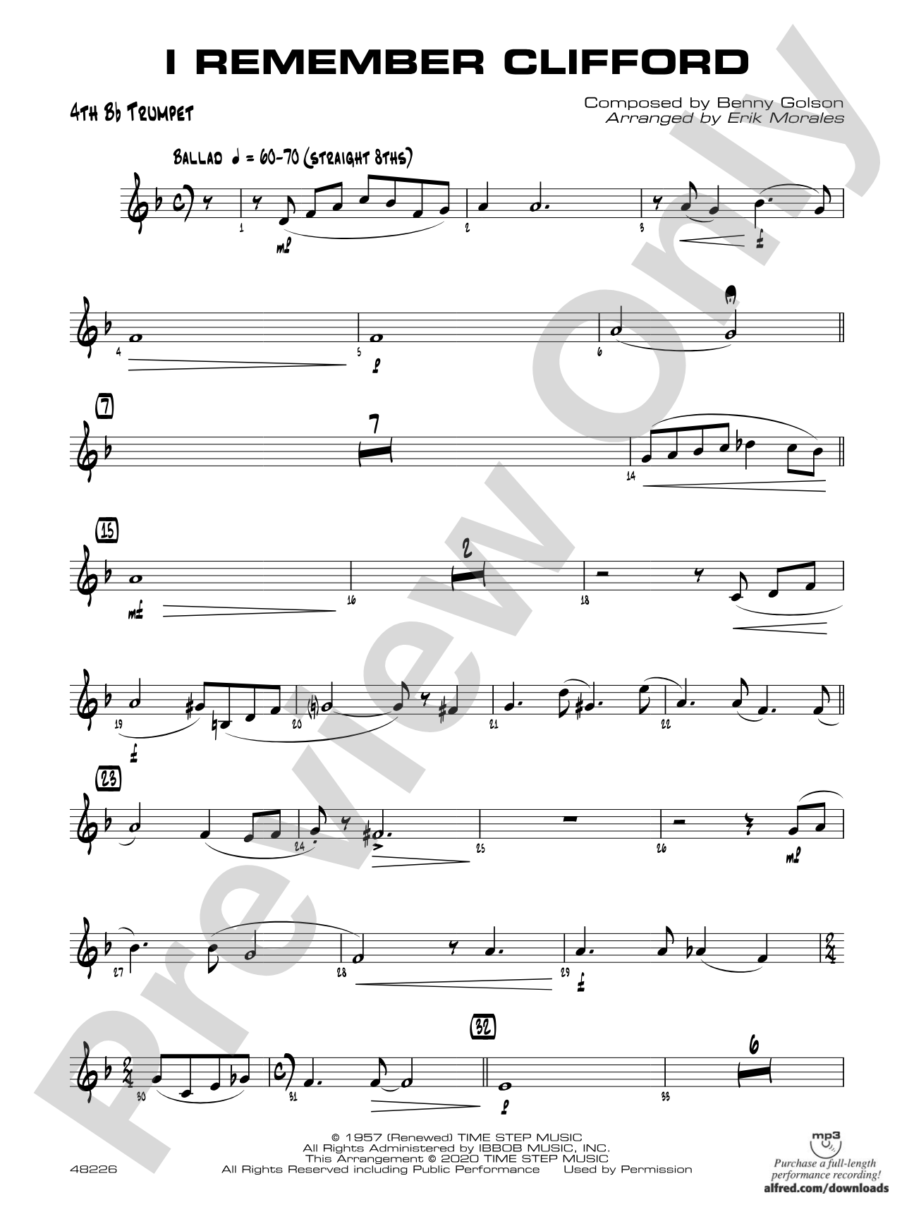 I Remember Clifford: 4th B-flat Trumpet