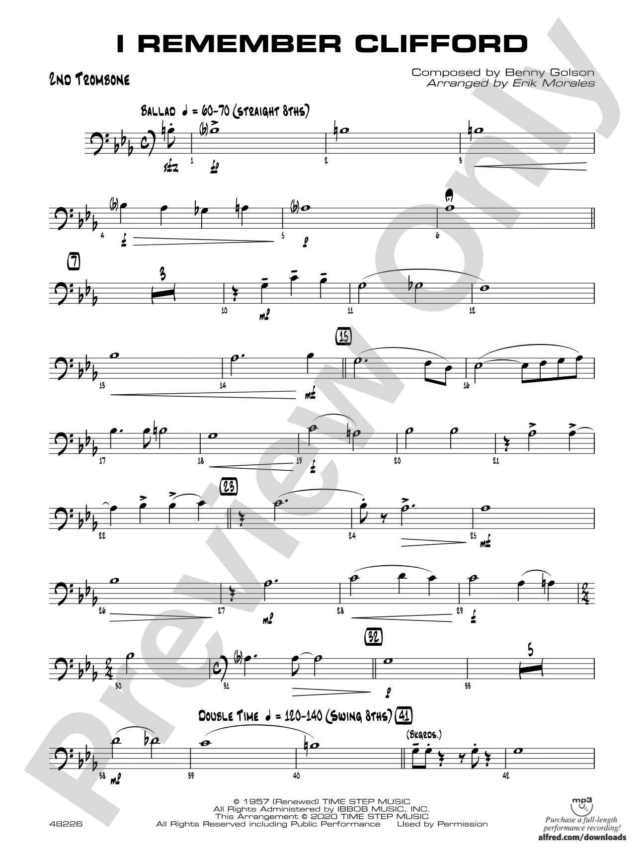 I Remember Clifford: 2nd Trombone