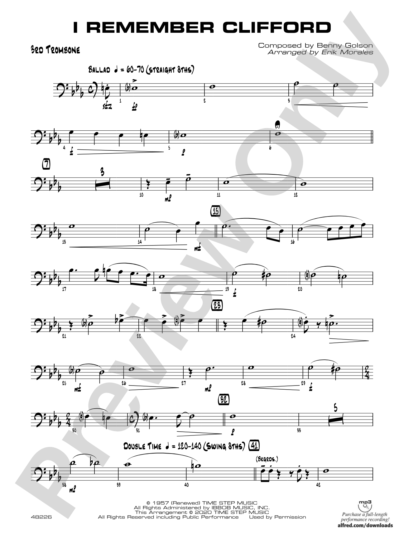 I Remember Clifford: 3rd Trombone