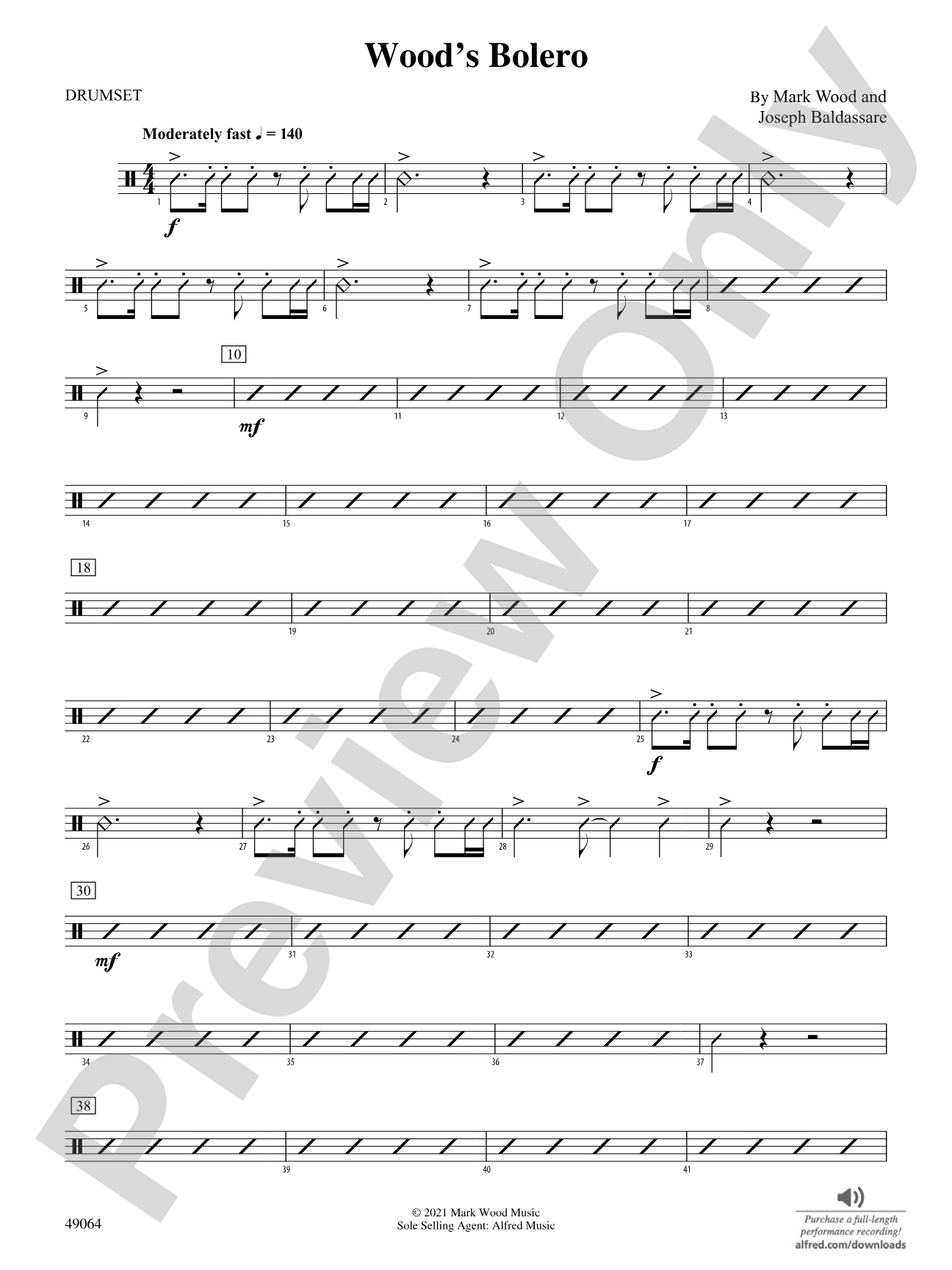 Wood's Bolero: Drums