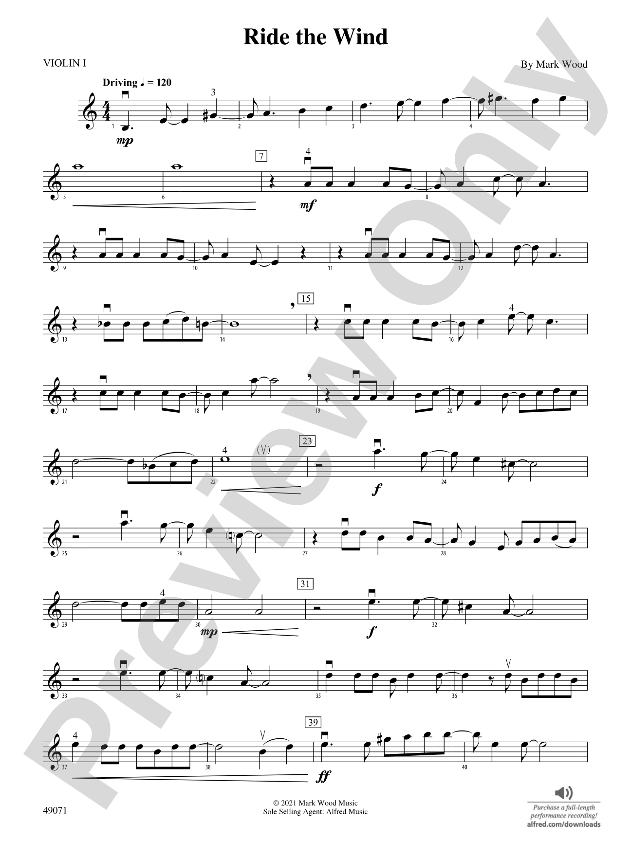 Ride the Wind: 1st Violin