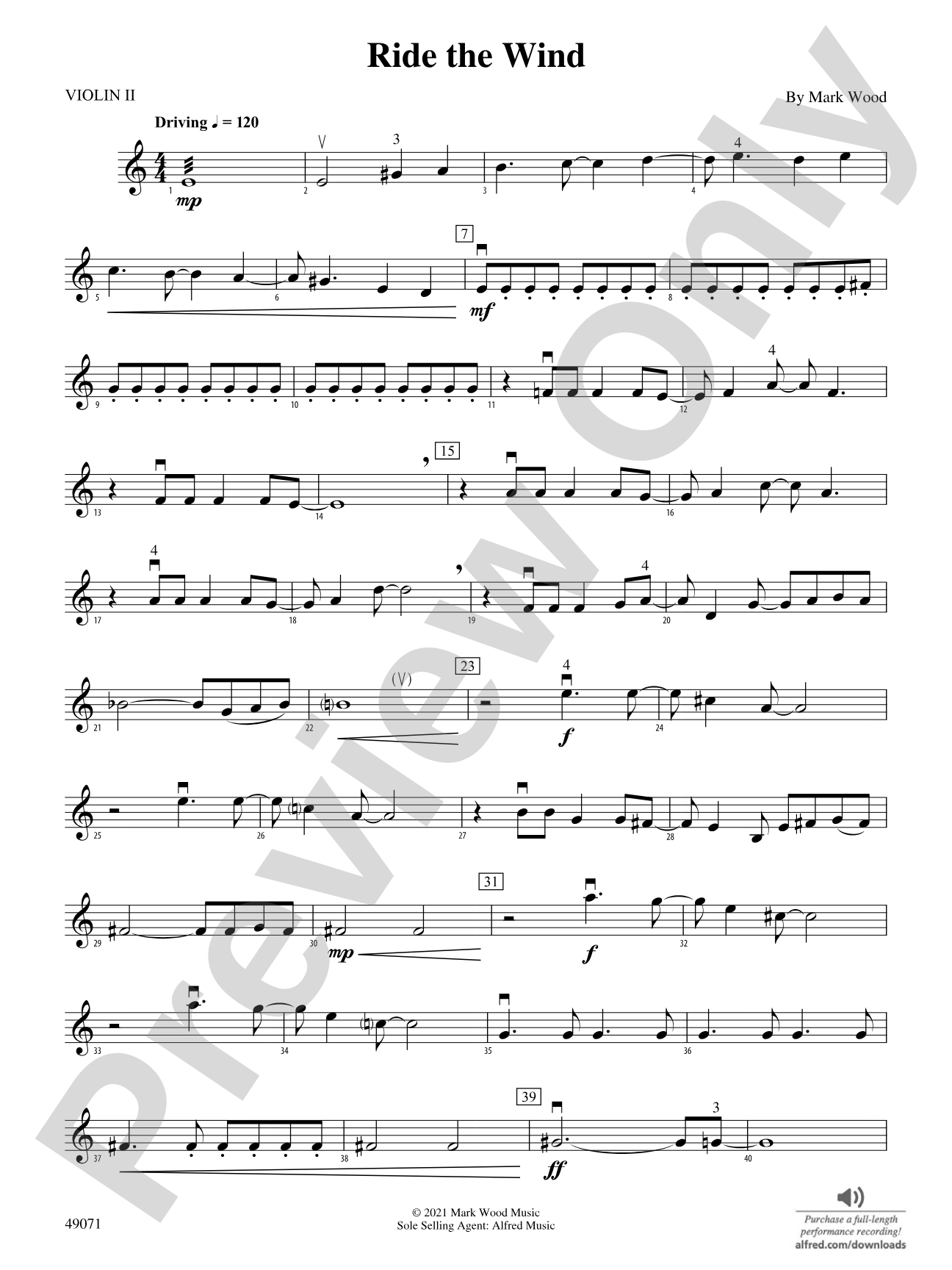 Ride the Wind: 2nd Violin