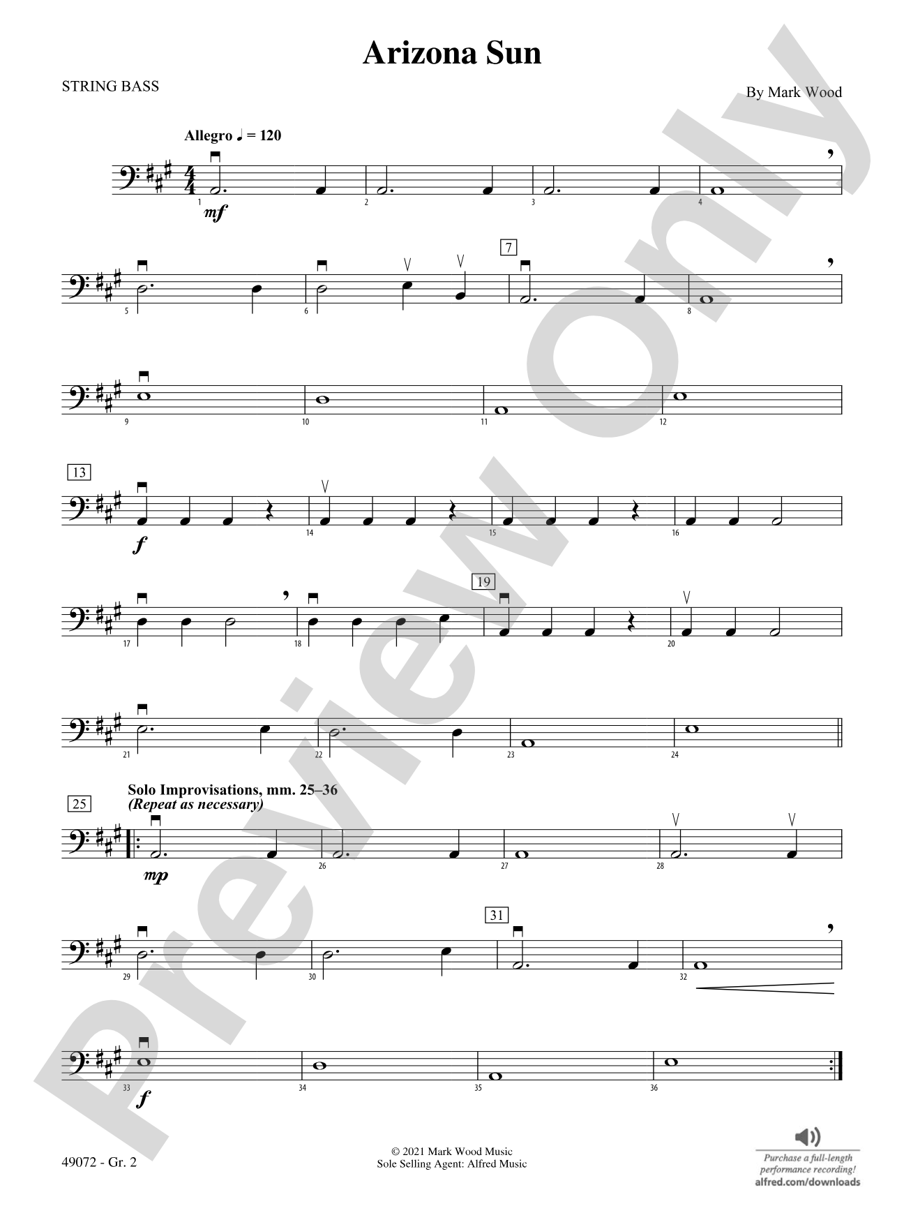 Arizona Sun: String Bass - Grade 2