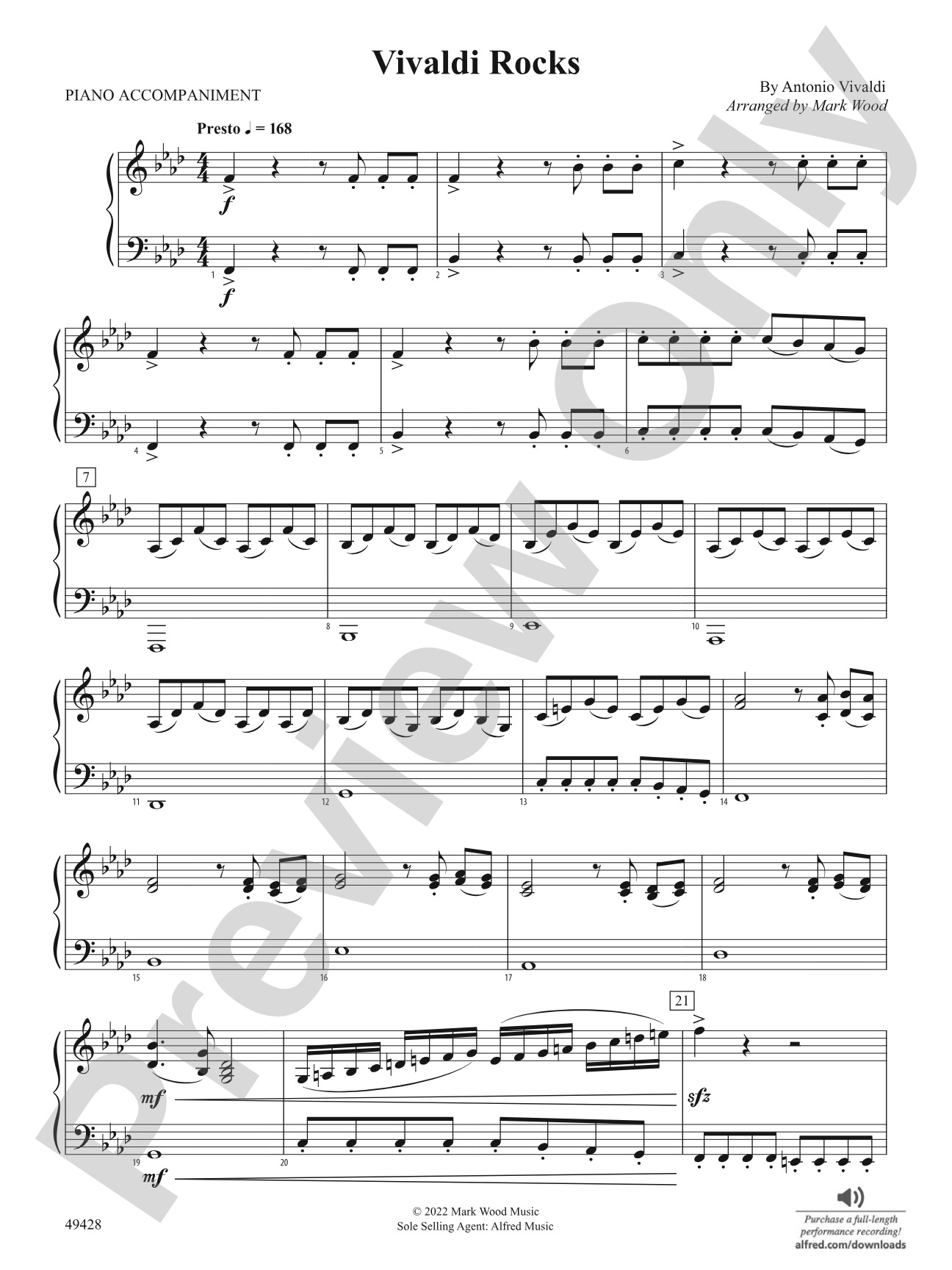 Vivaldi Rocks: Piano Accompaniment