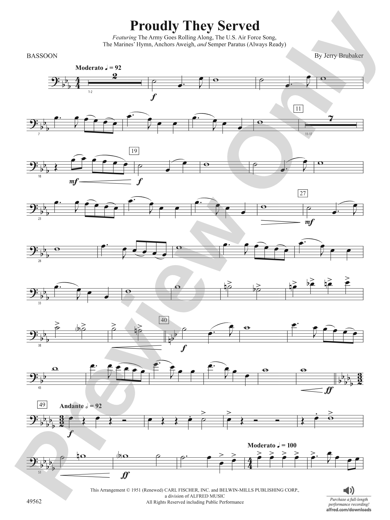 Proudly They Served: Bassoon