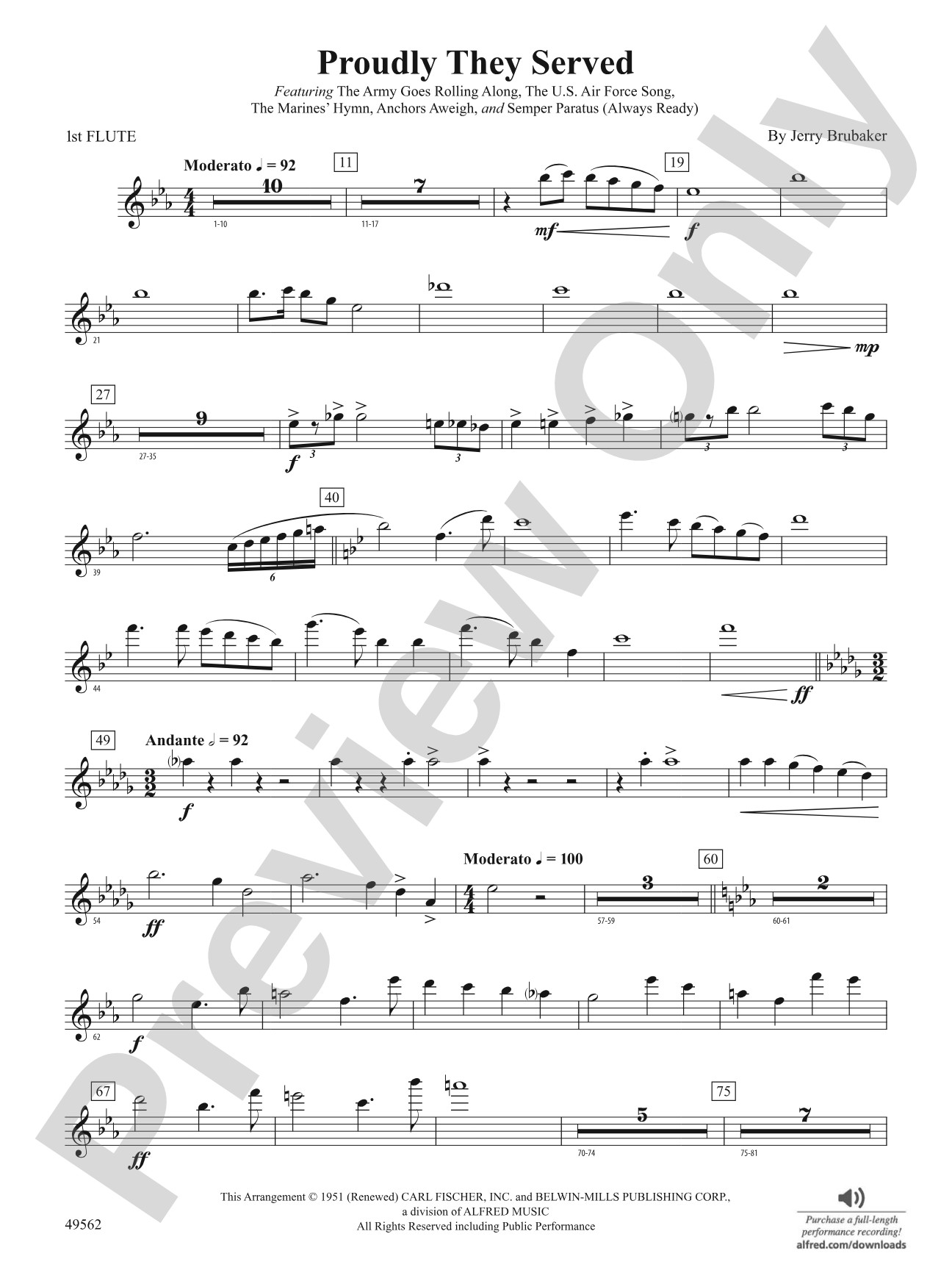 Proudly They Served: Flute