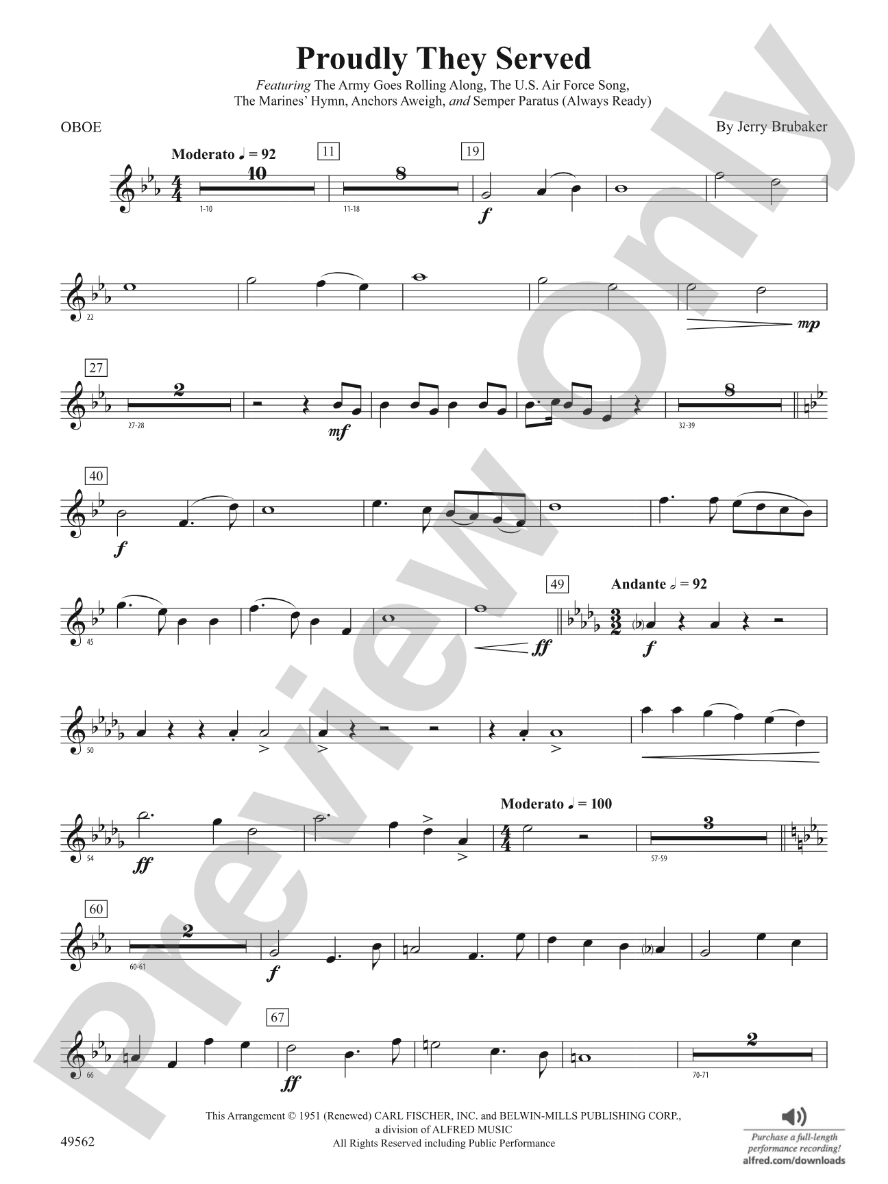 Proudly They Served: Oboe