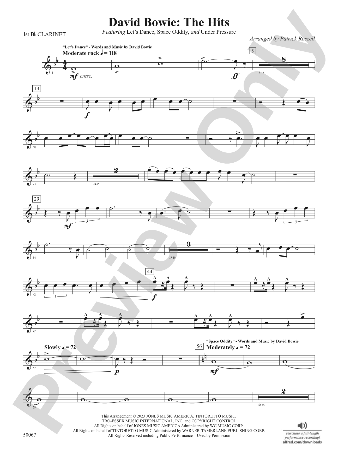 David Bowie: The Hits: 1st B-flat Clarinet