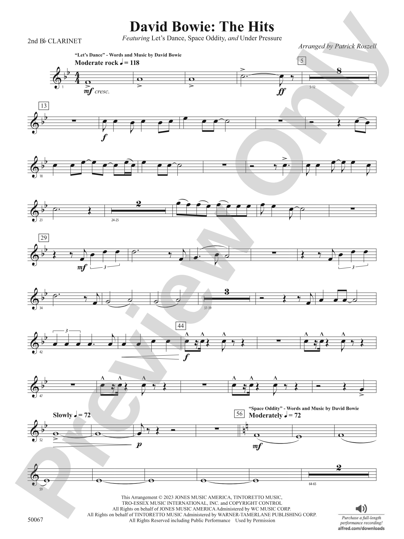 David Bowie: The Hits: 2nd B-flat Clarinet