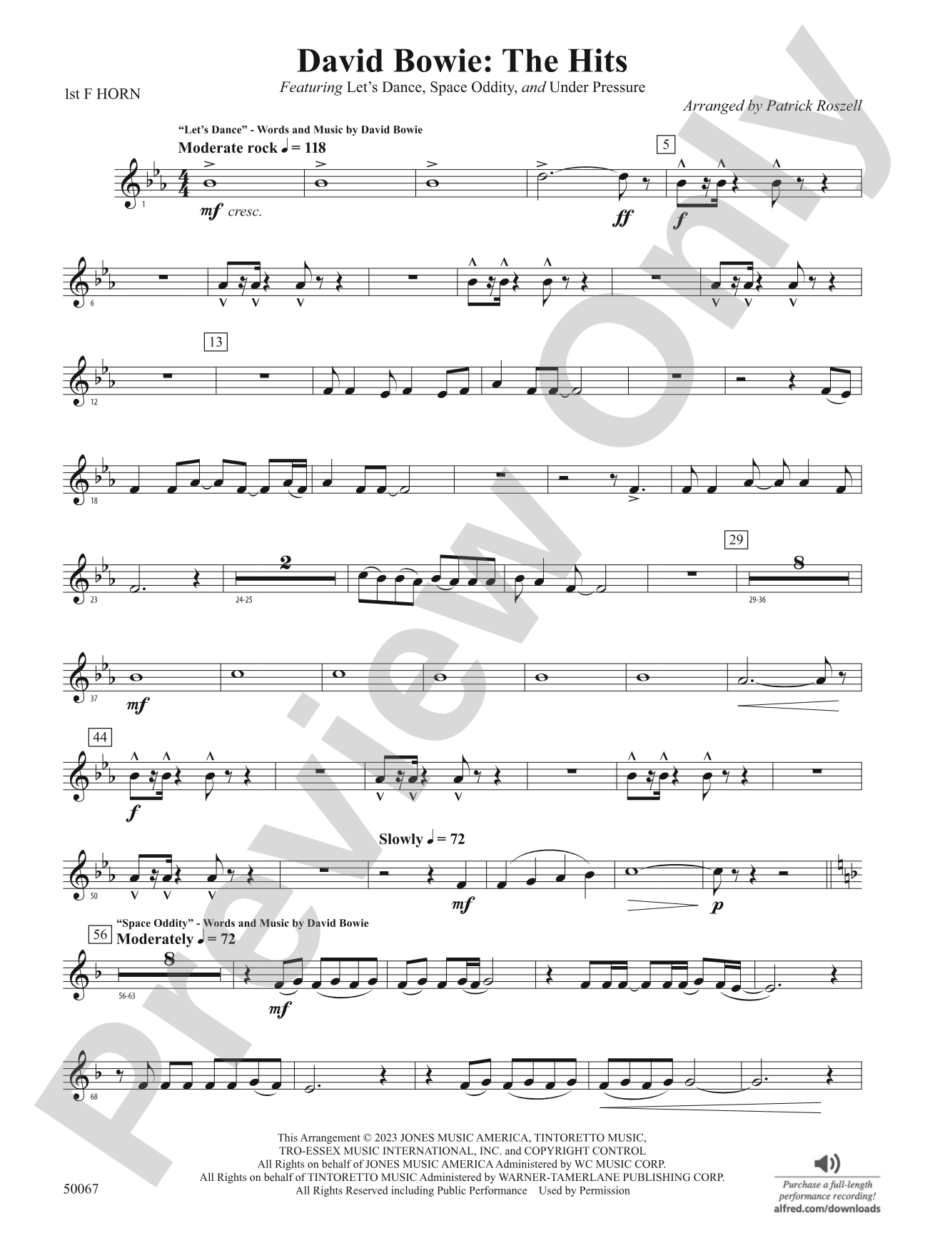 David Bowie: The Hits: 1st F Horn