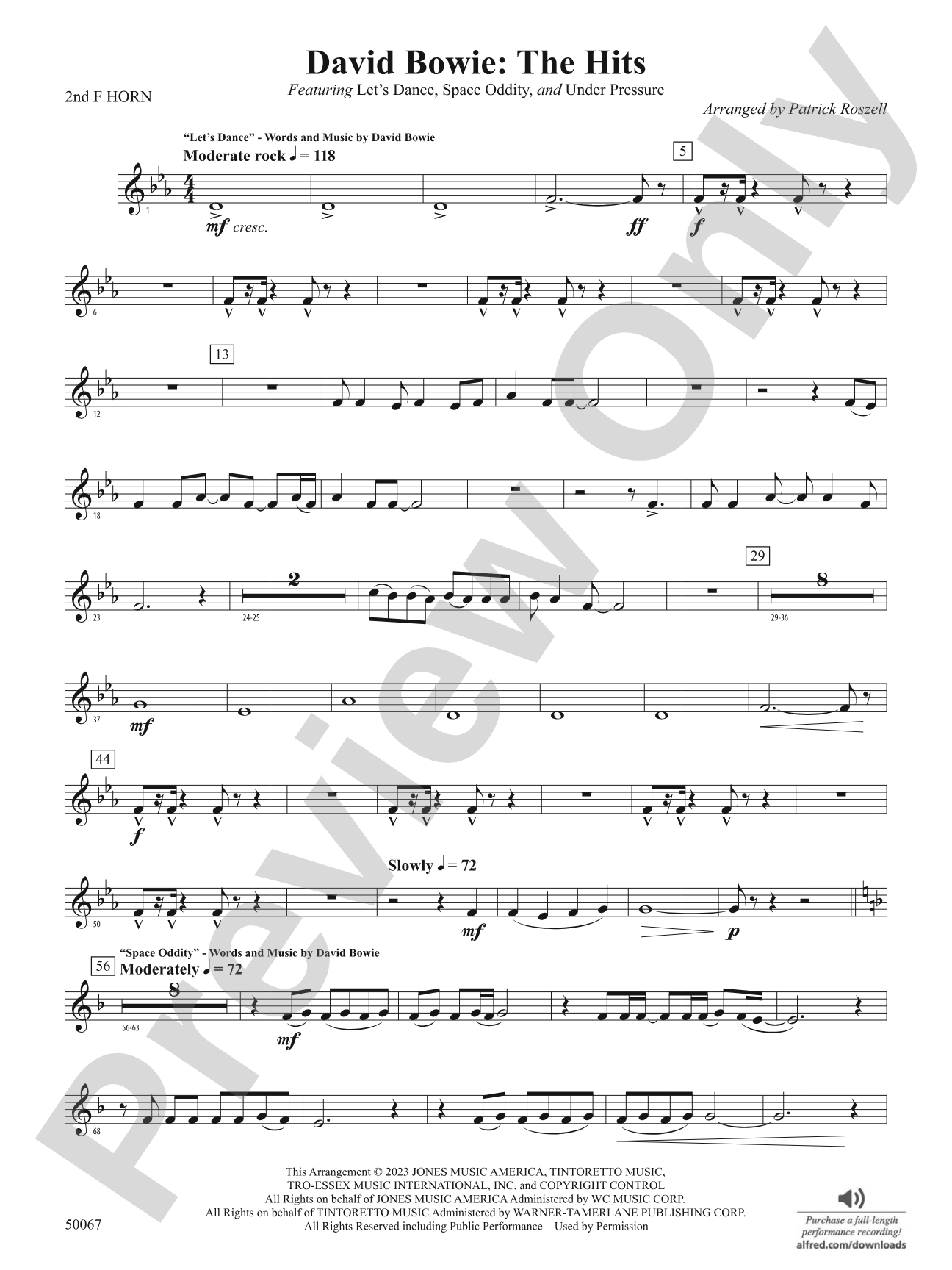 David Bowie: The Hits: 2nd F Horn