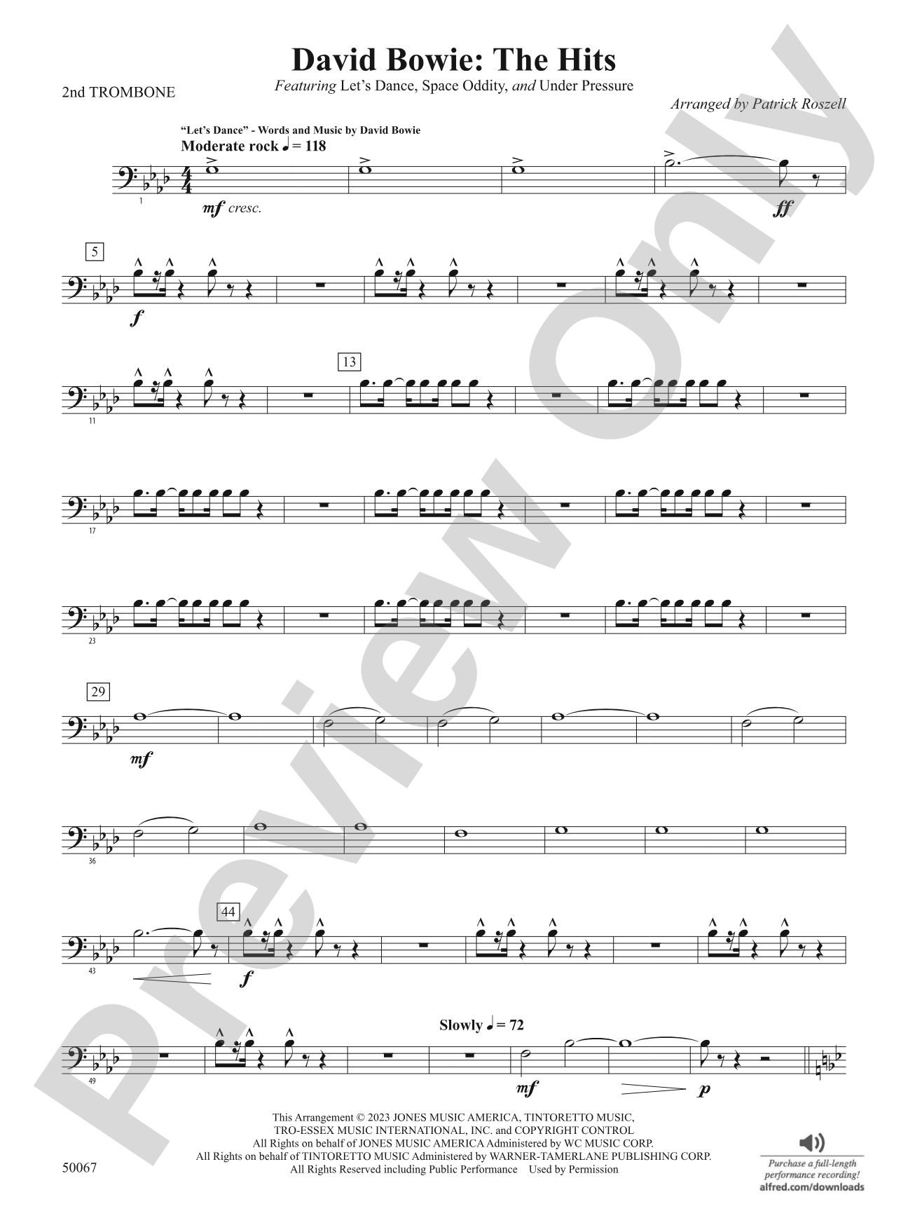 David Bowie: The Hits: 2nd Trombone