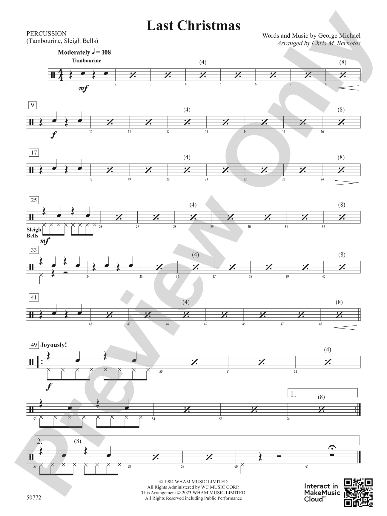 Last Christmas: 1st Percussion