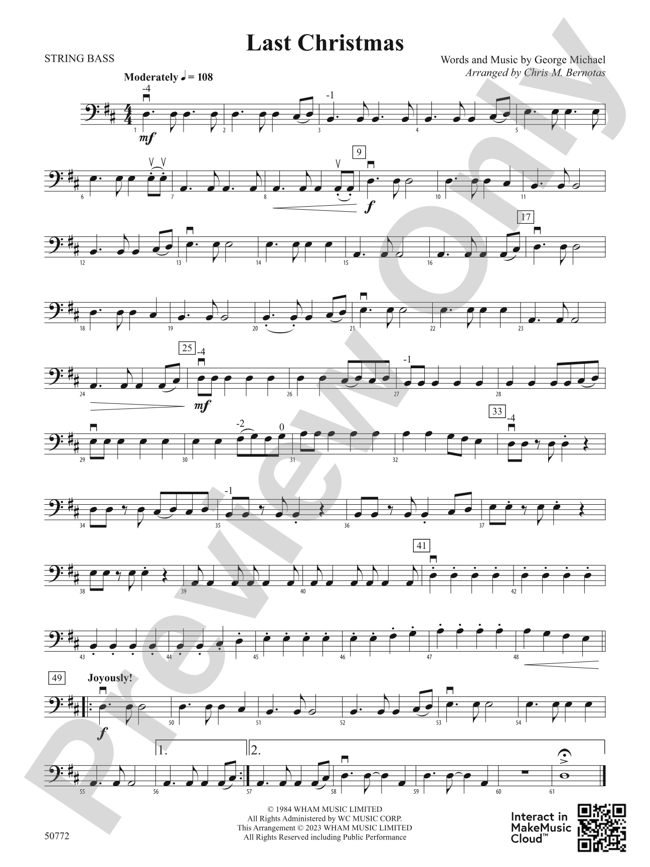 Last Christmas: String Bass