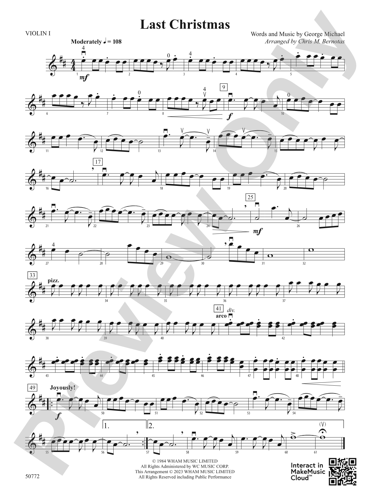 Last Christmas: 1st Violin