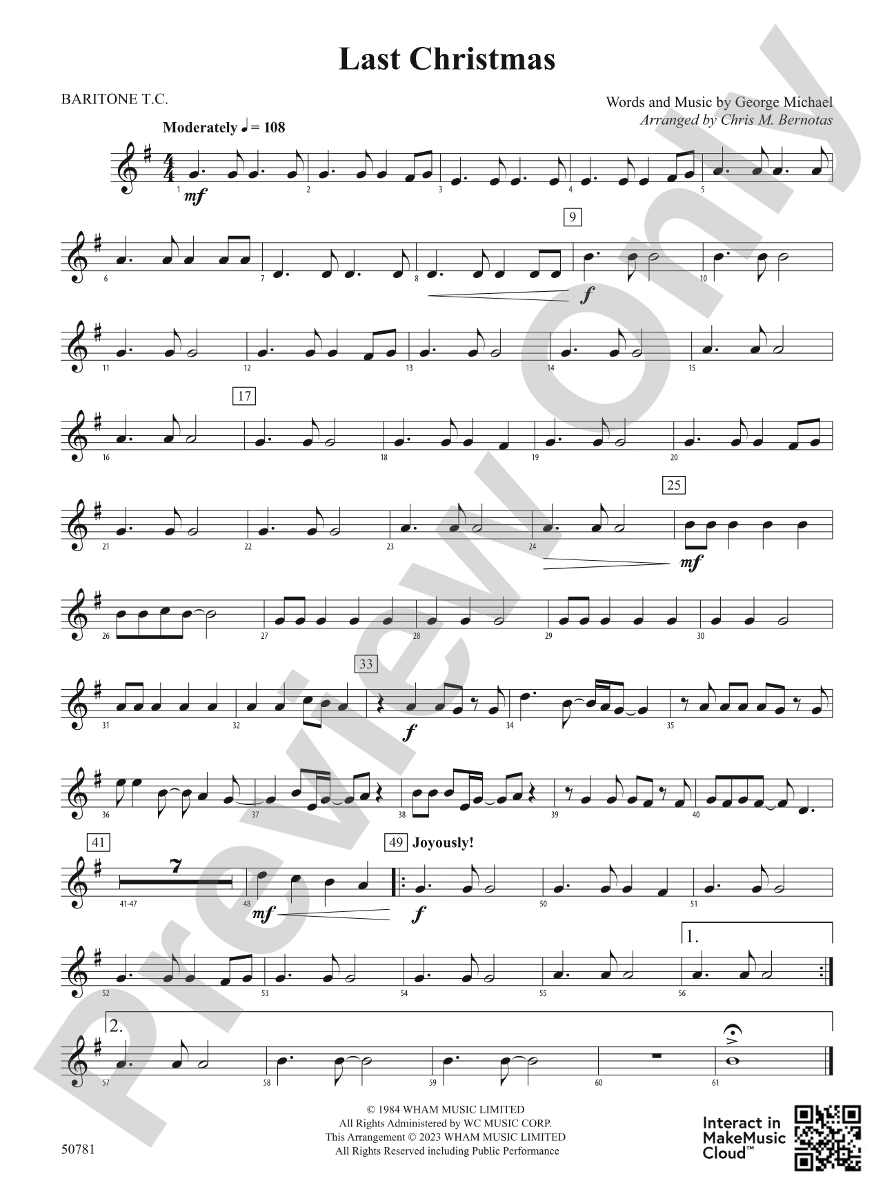 Last Christmas: Baritone T.C.