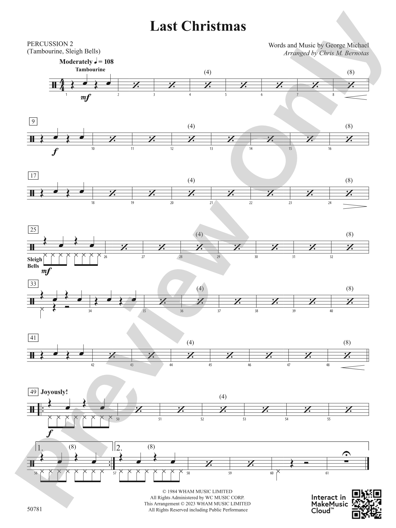 Last Christmas: 2nd Percussion