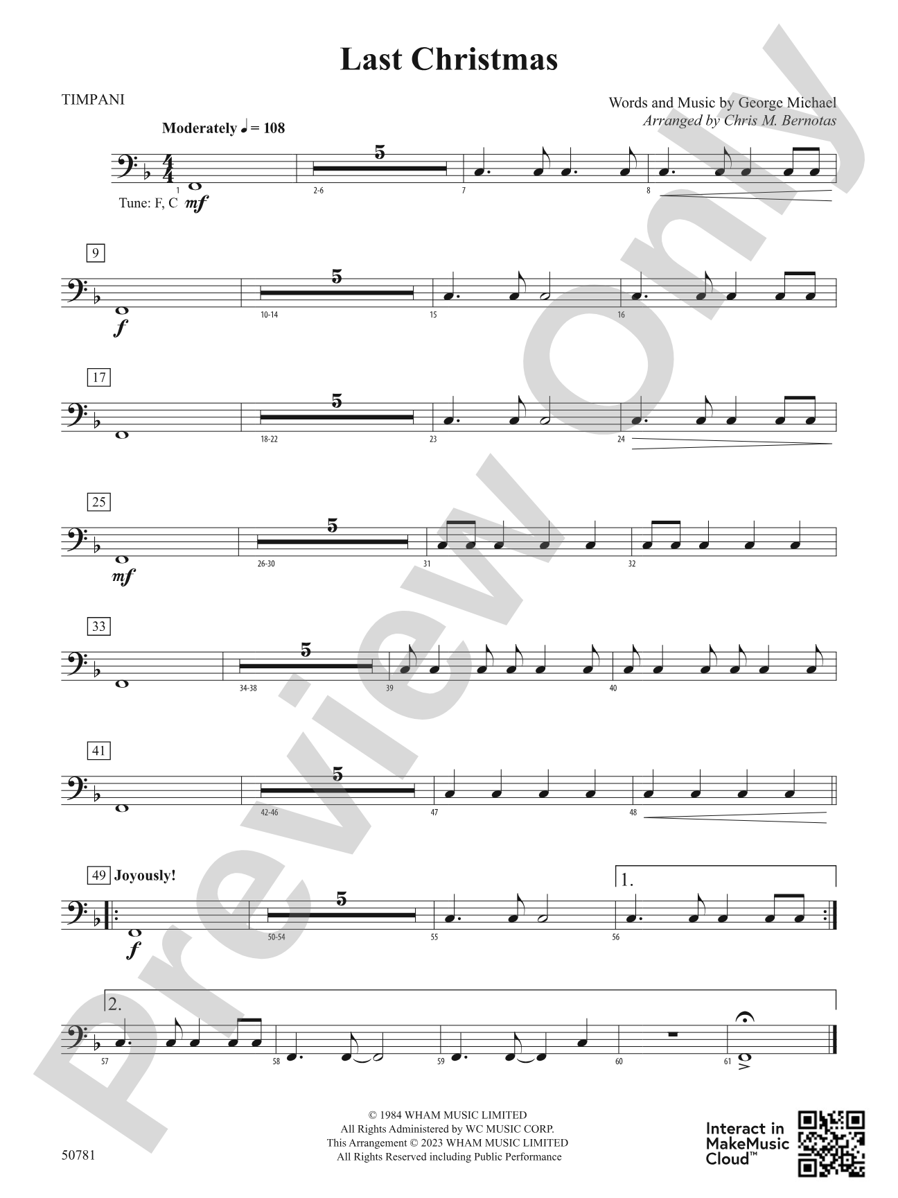 Last Christmas: Timpani