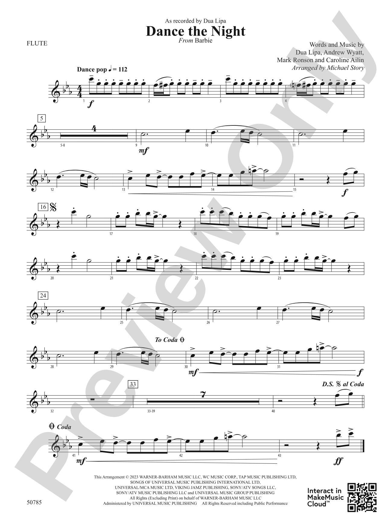 Dance the Night: Flute