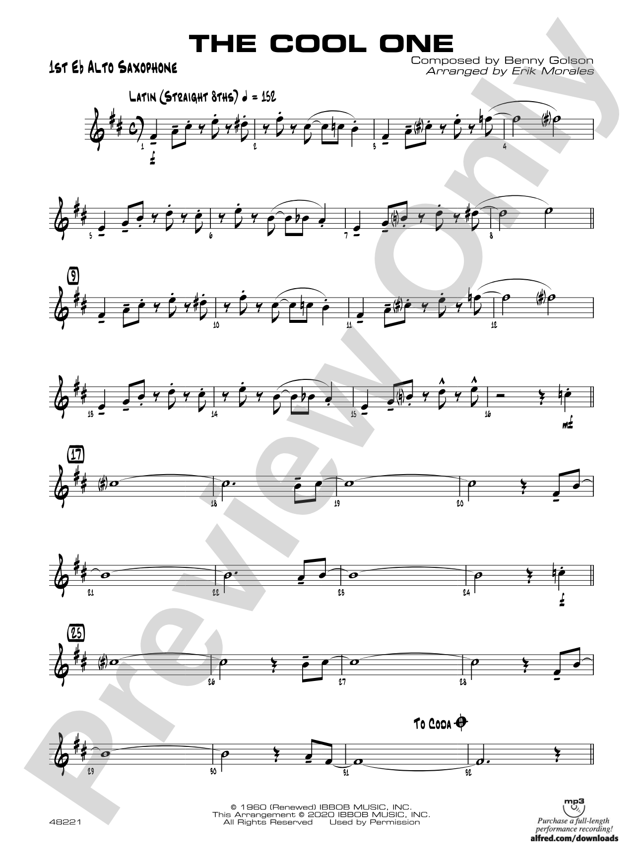 The Cool One: E-flat Alto Saxophone