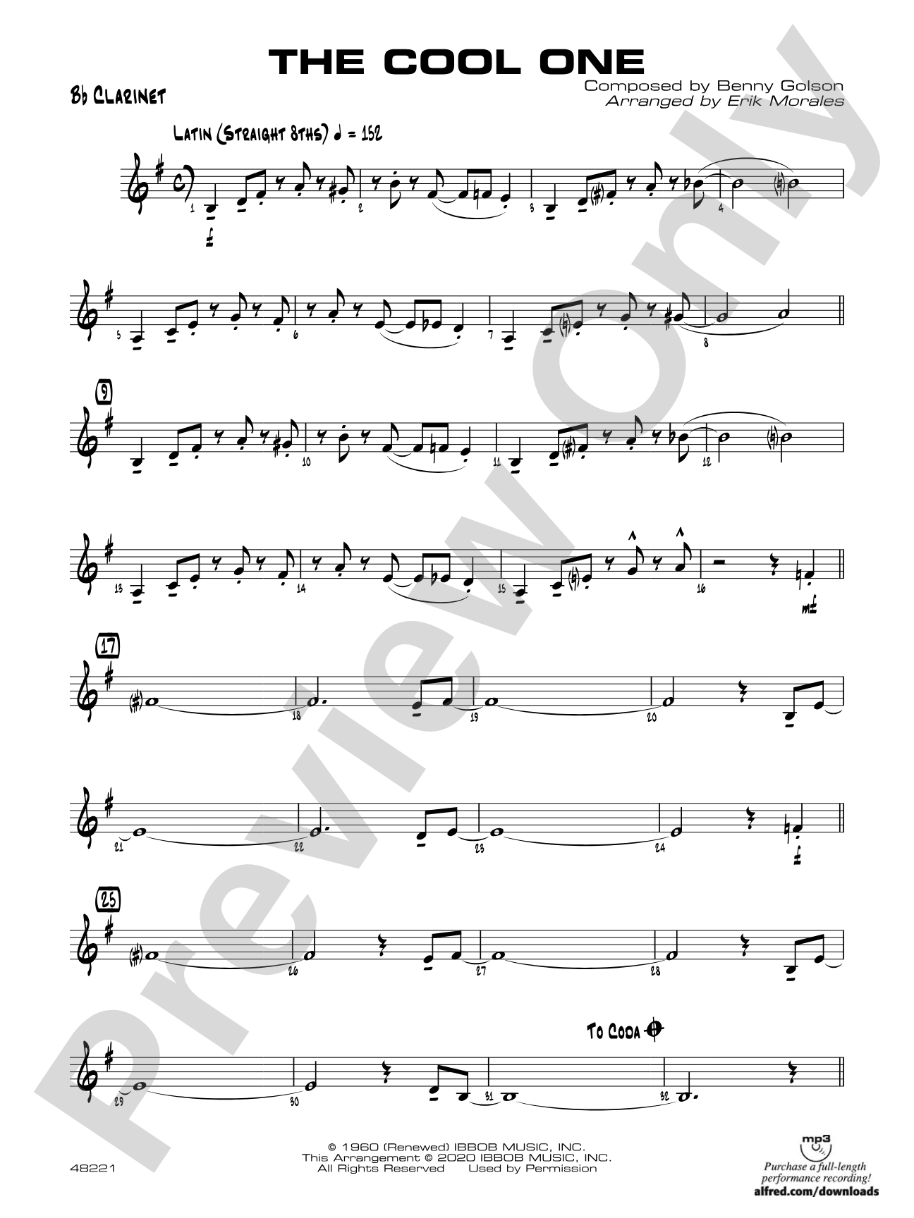 The Cool One: 1st B-flat Clarinet