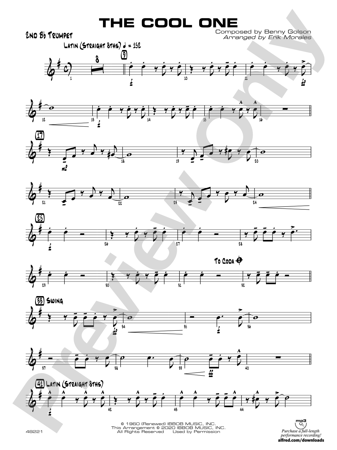 The Cool One: 2nd B-flat Trumpet