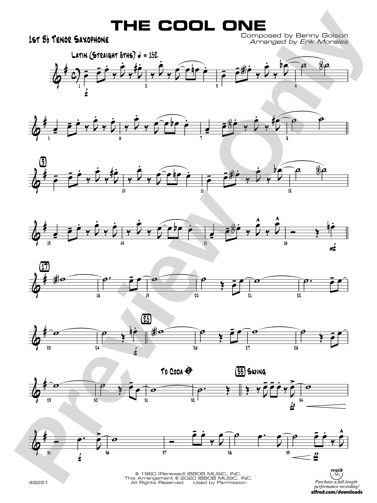 The Cool One: B-flat Tenor Saxophone