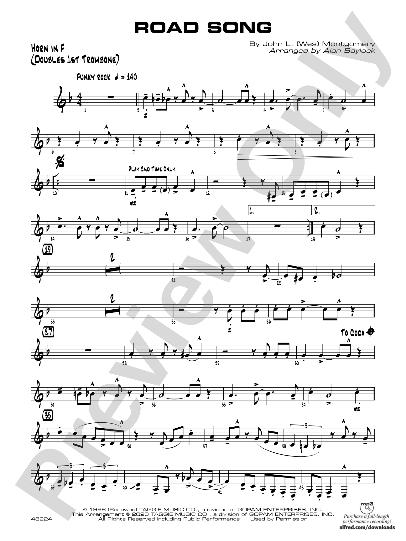 Road Song: 1st F Horn