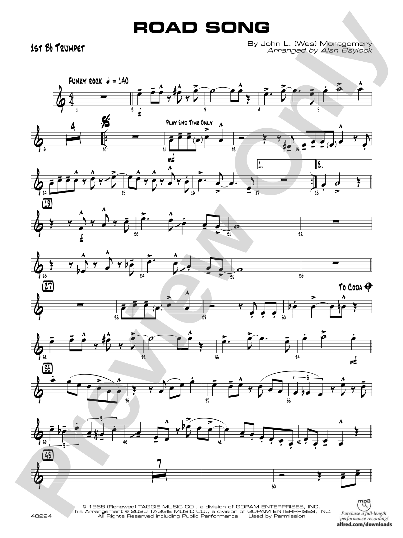 Road Song: 1st B-flat Trumpet