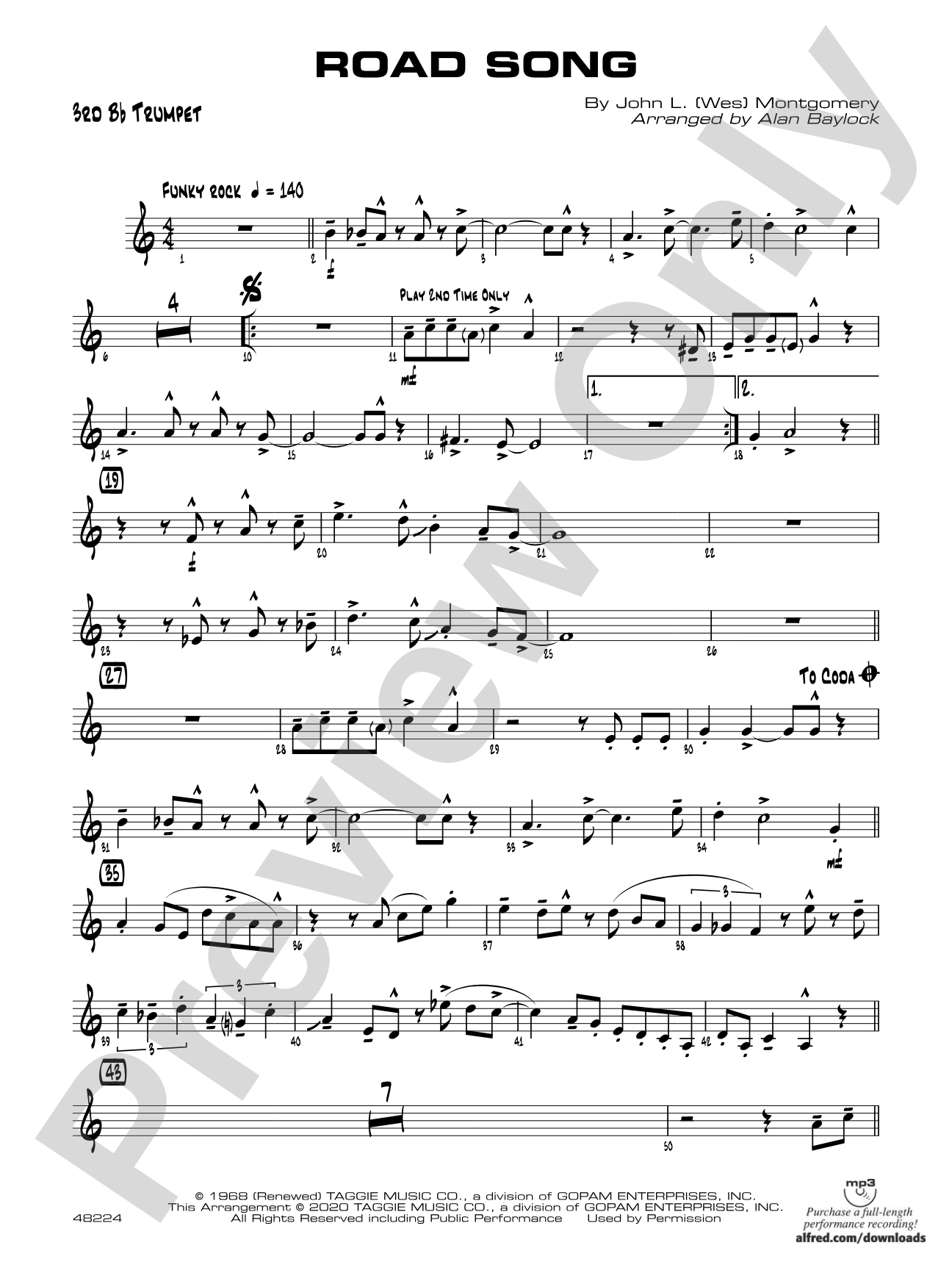 Road Song: 3rd B-flat Trumpet