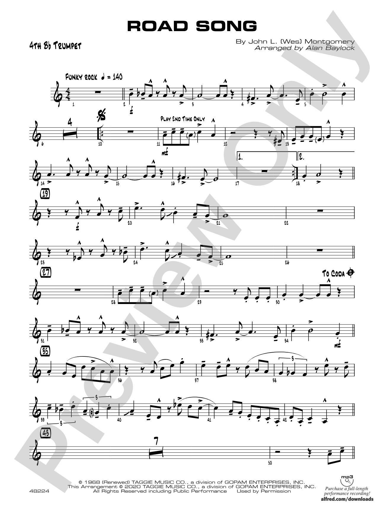 Road Song: 4th B-flat Trumpet