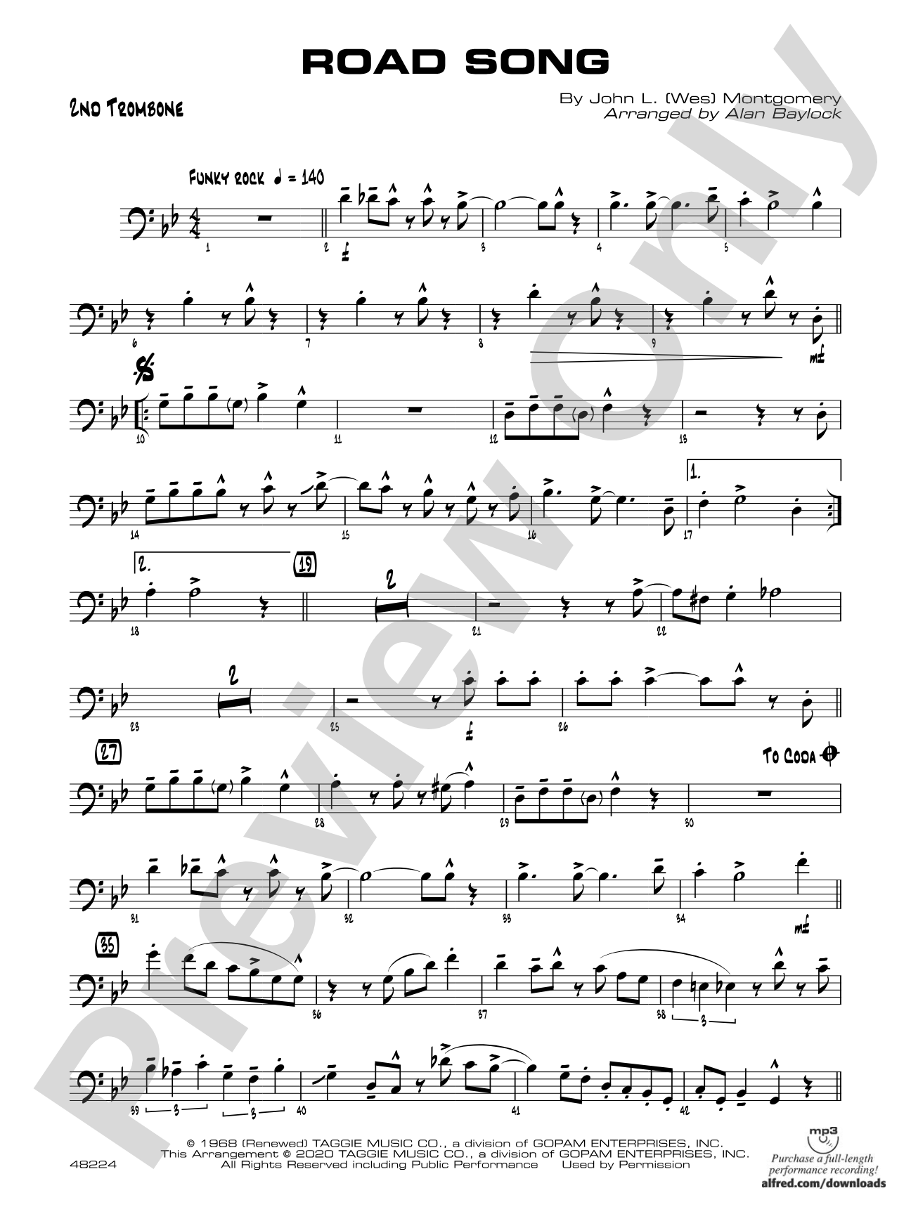 Road Song: 2nd Trombone