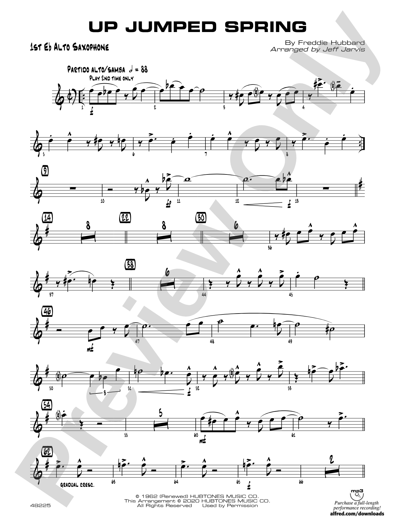 Up Jumped Spring: E-flat Alto Saxophone