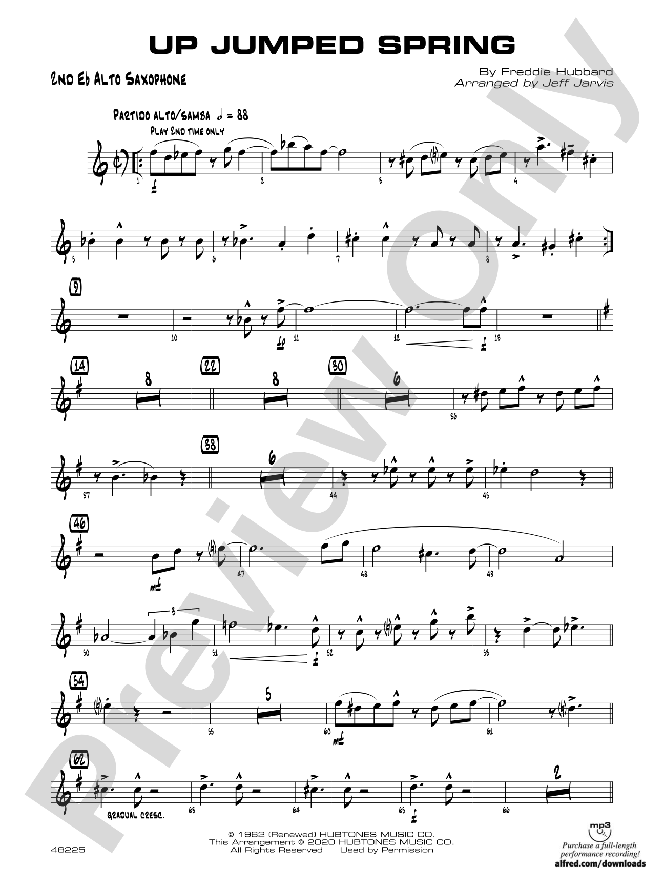 Up Jumped Spring: 2nd E-flat Alto Saxophone