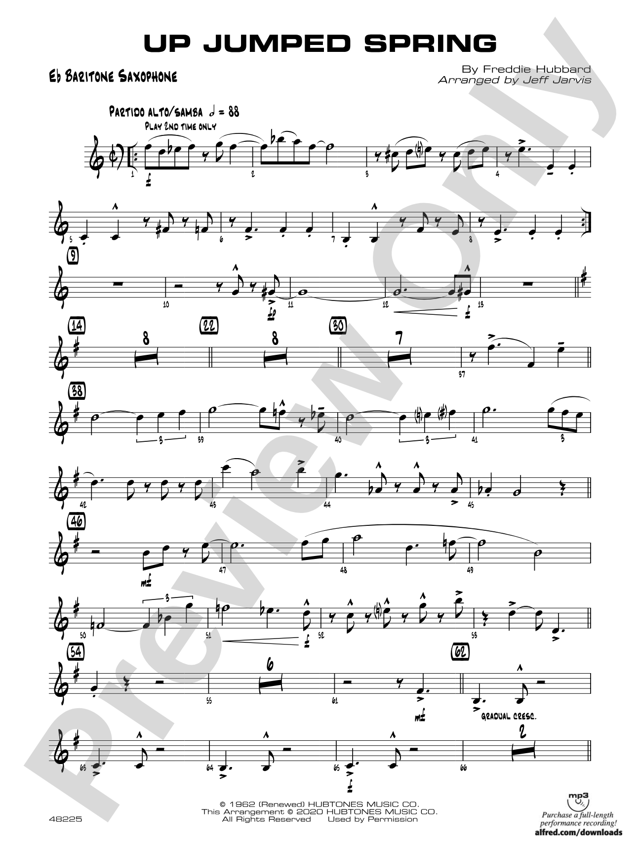 Up Jumped Spring: E-flat Baritone Saxophone