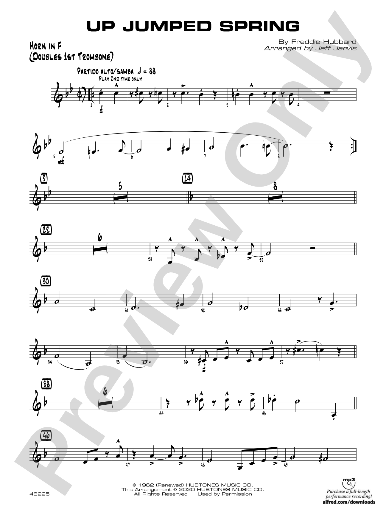 Up Jumped Spring: 1st F Horn
