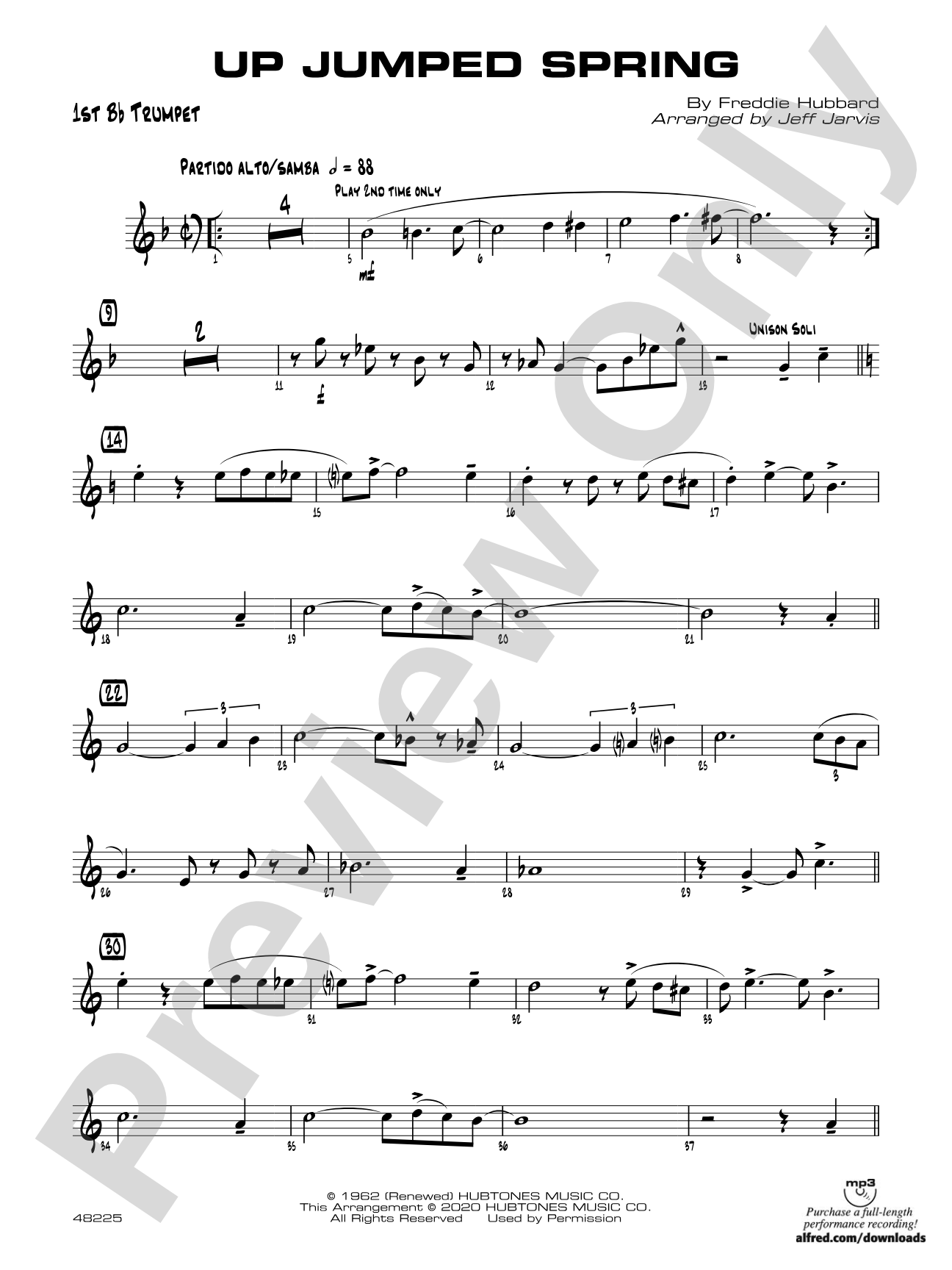 Up Jumped Spring: 1st B-flat Trumpet