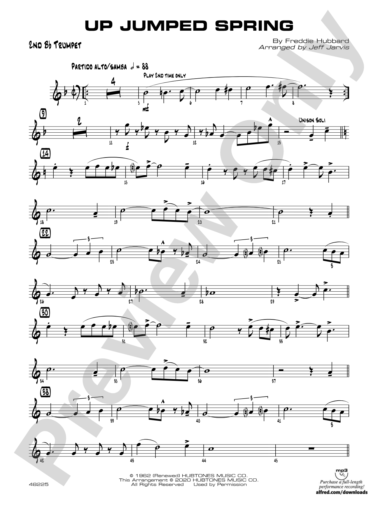 Up Jumped Spring: 2nd B-flat Trumpet