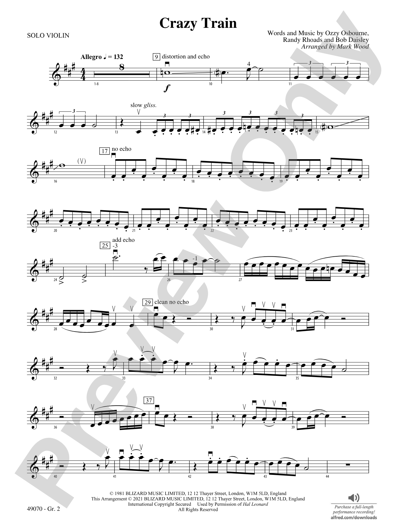 Crazy Train: Solo Violin