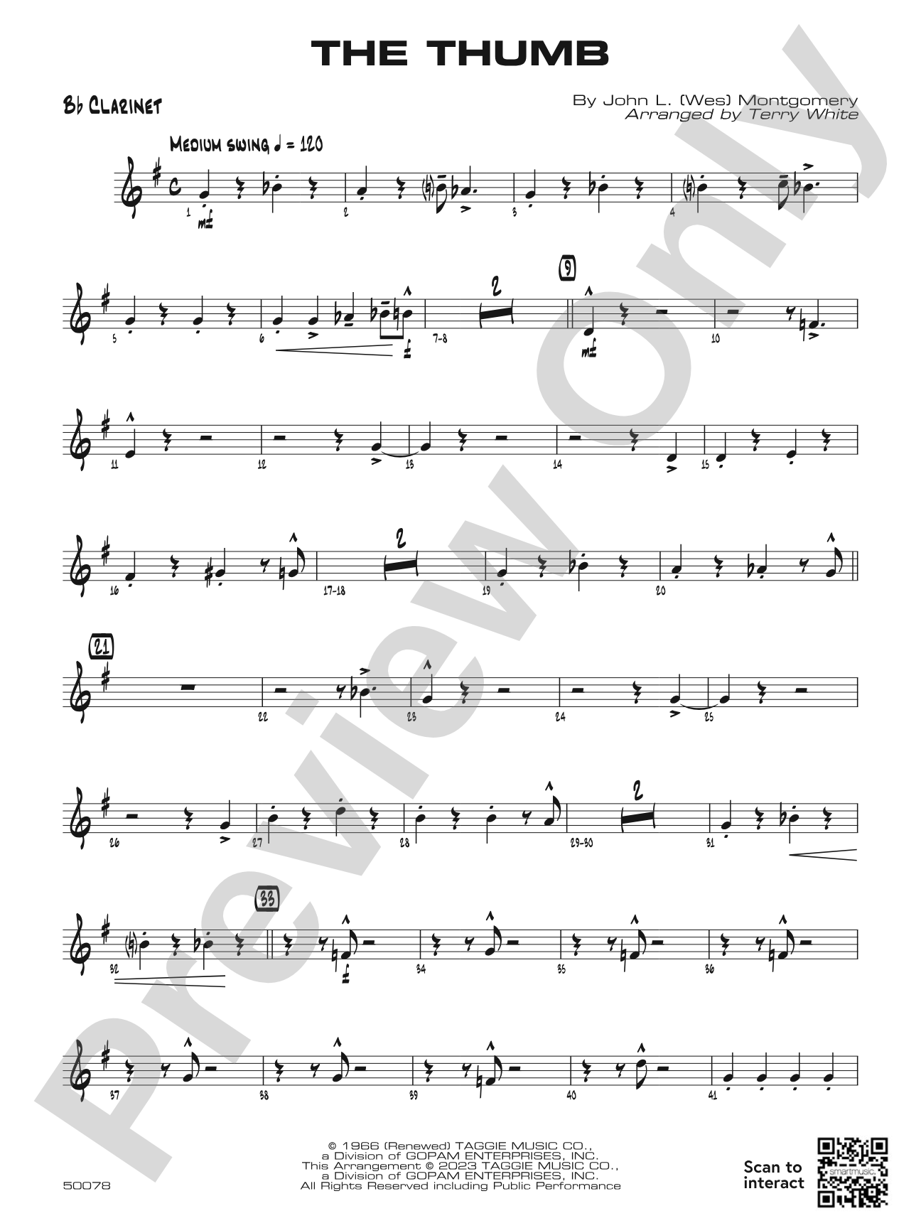 The Thumb: 1st B-flat Clarinet