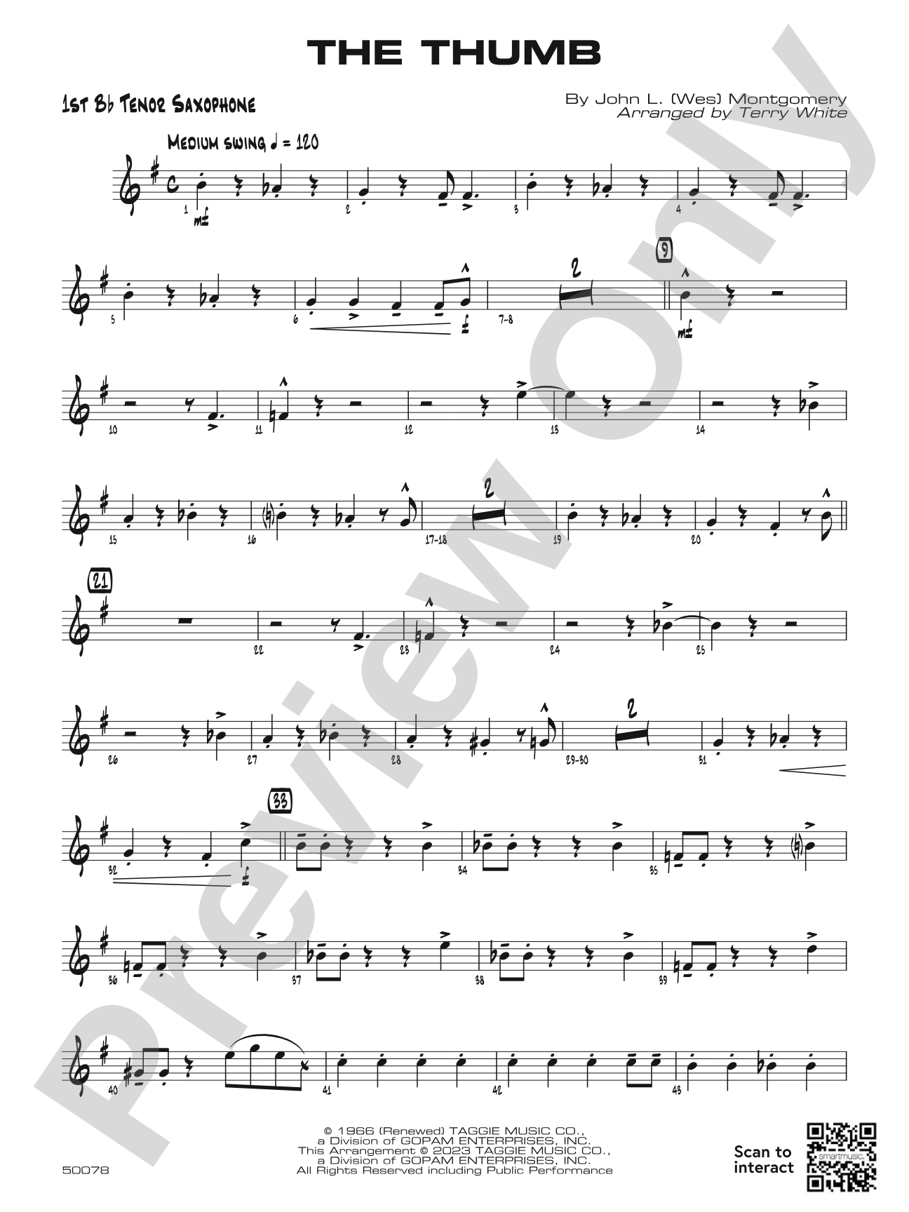 The Thumb: B-flat Tenor Saxophone