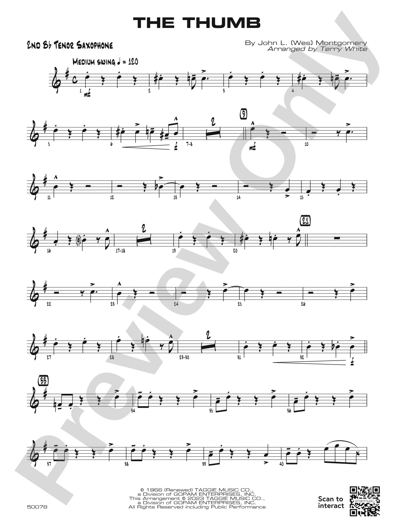 The Thumb: 2nd B-flat Tenor Saxophone