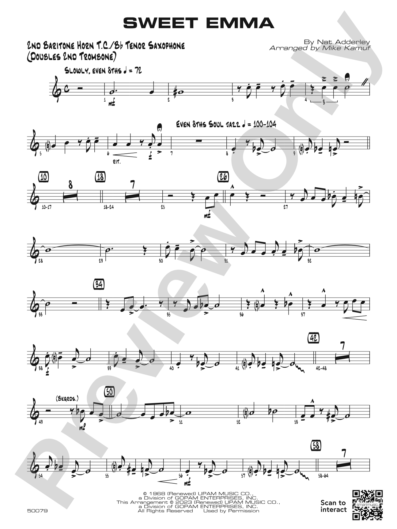 Sweet Emma: 2nd Baritone T.C.