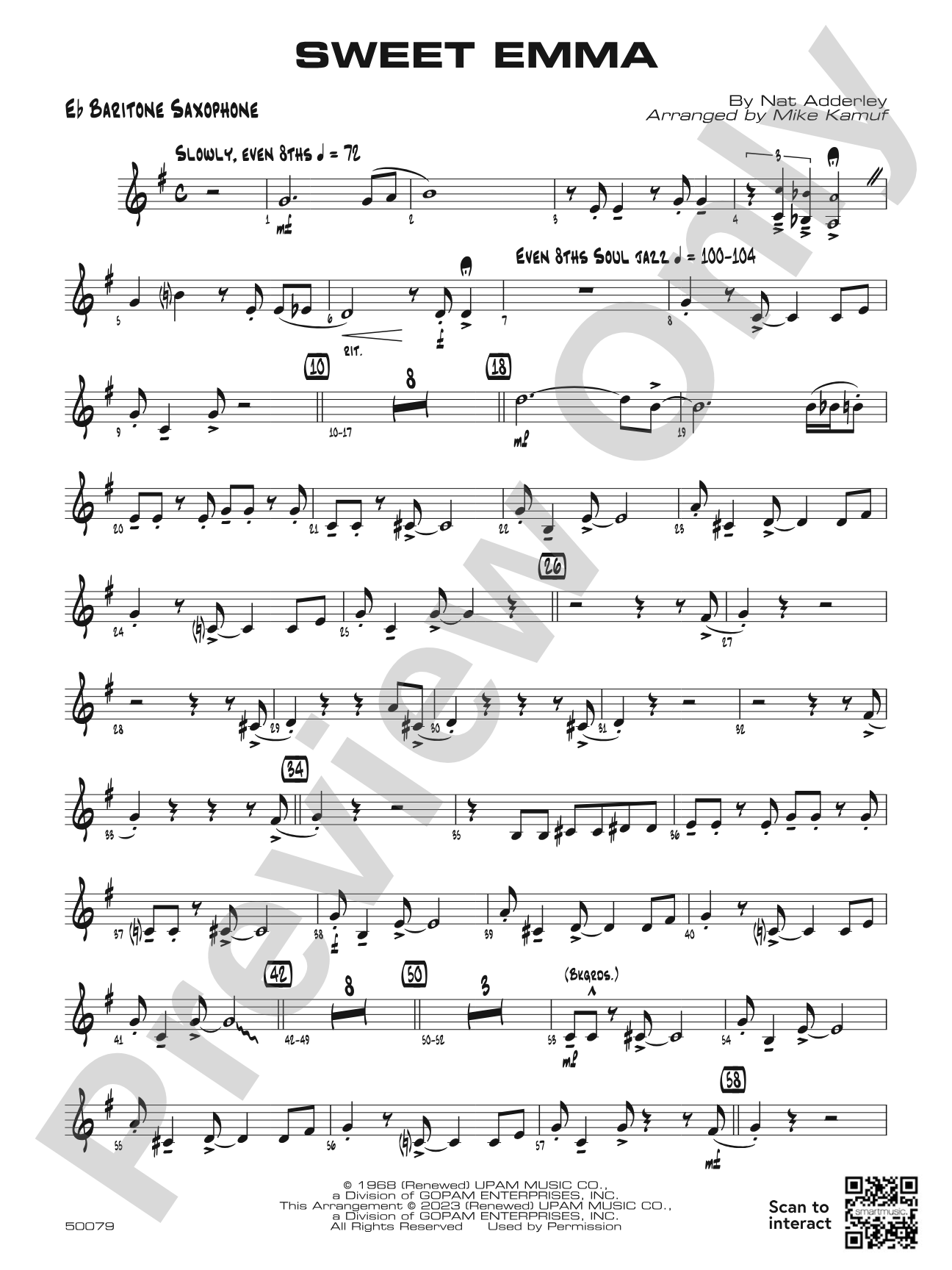 Sweet Emma: E-flat Baritone Saxophone