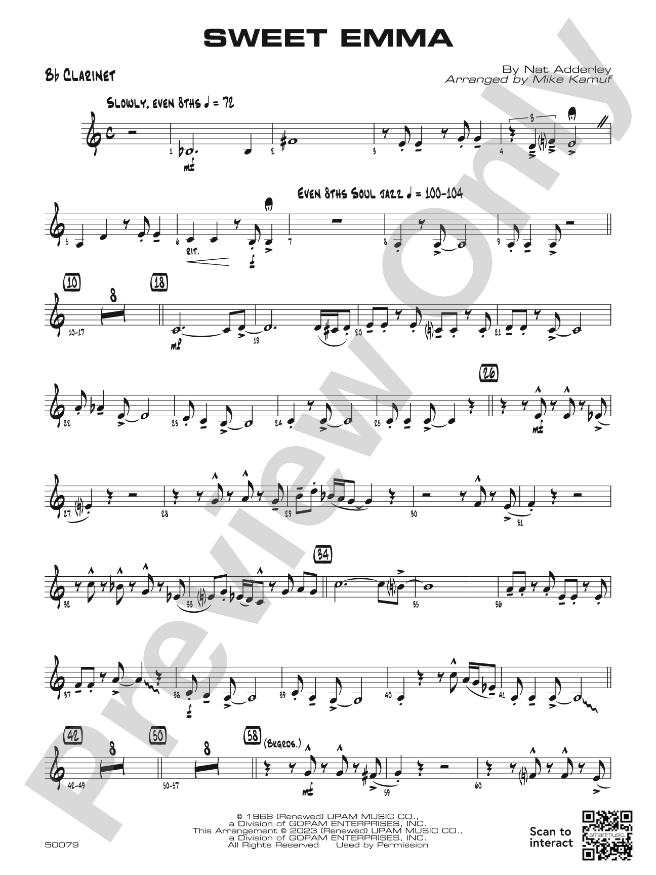 Sweet Emma: 1st B-flat Clarinet