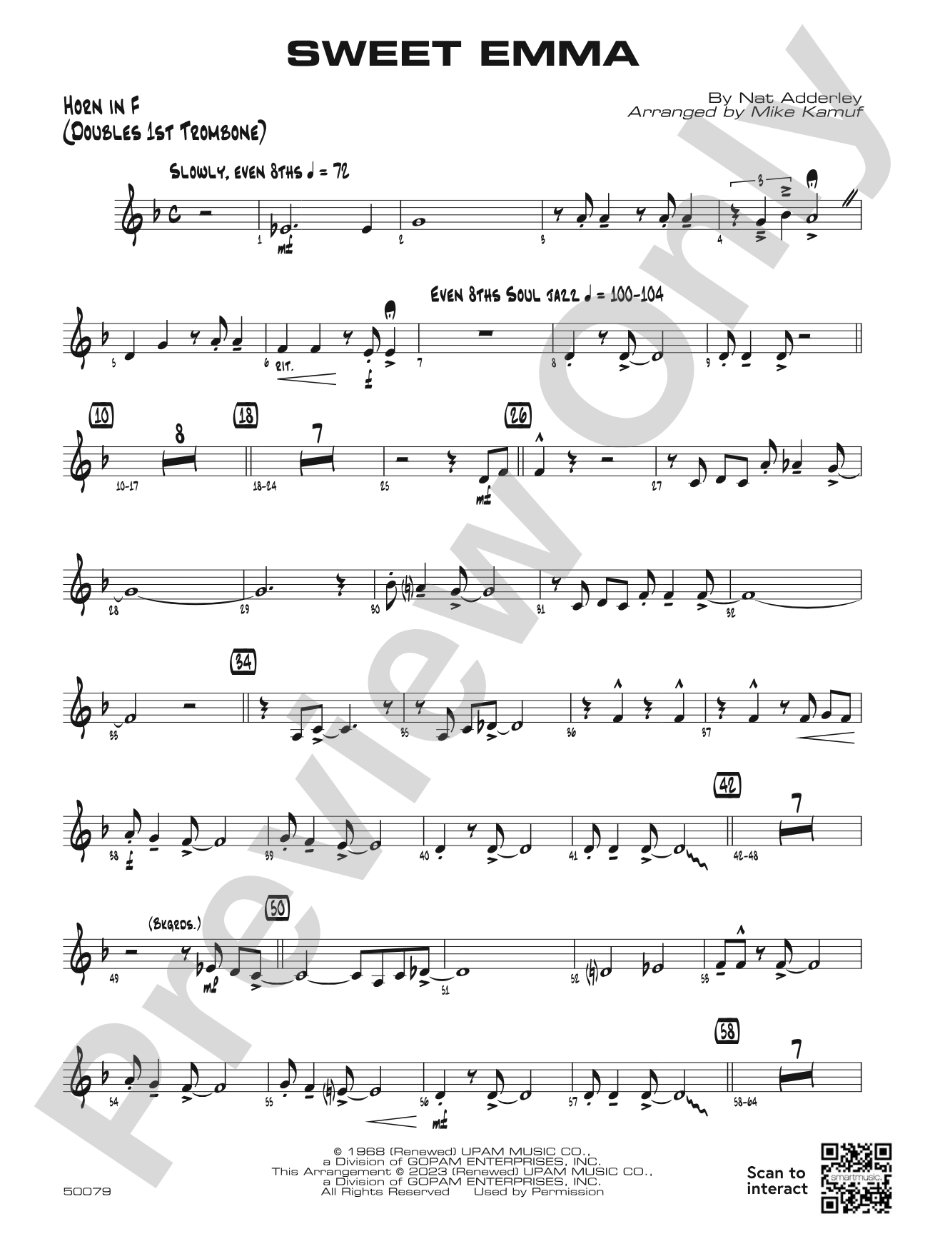 Sweet Emma: 1st F Horn