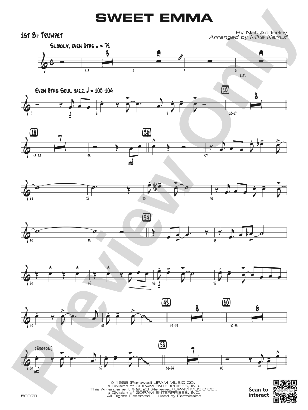 Sweet Emma: 1st B-flat Trumpet