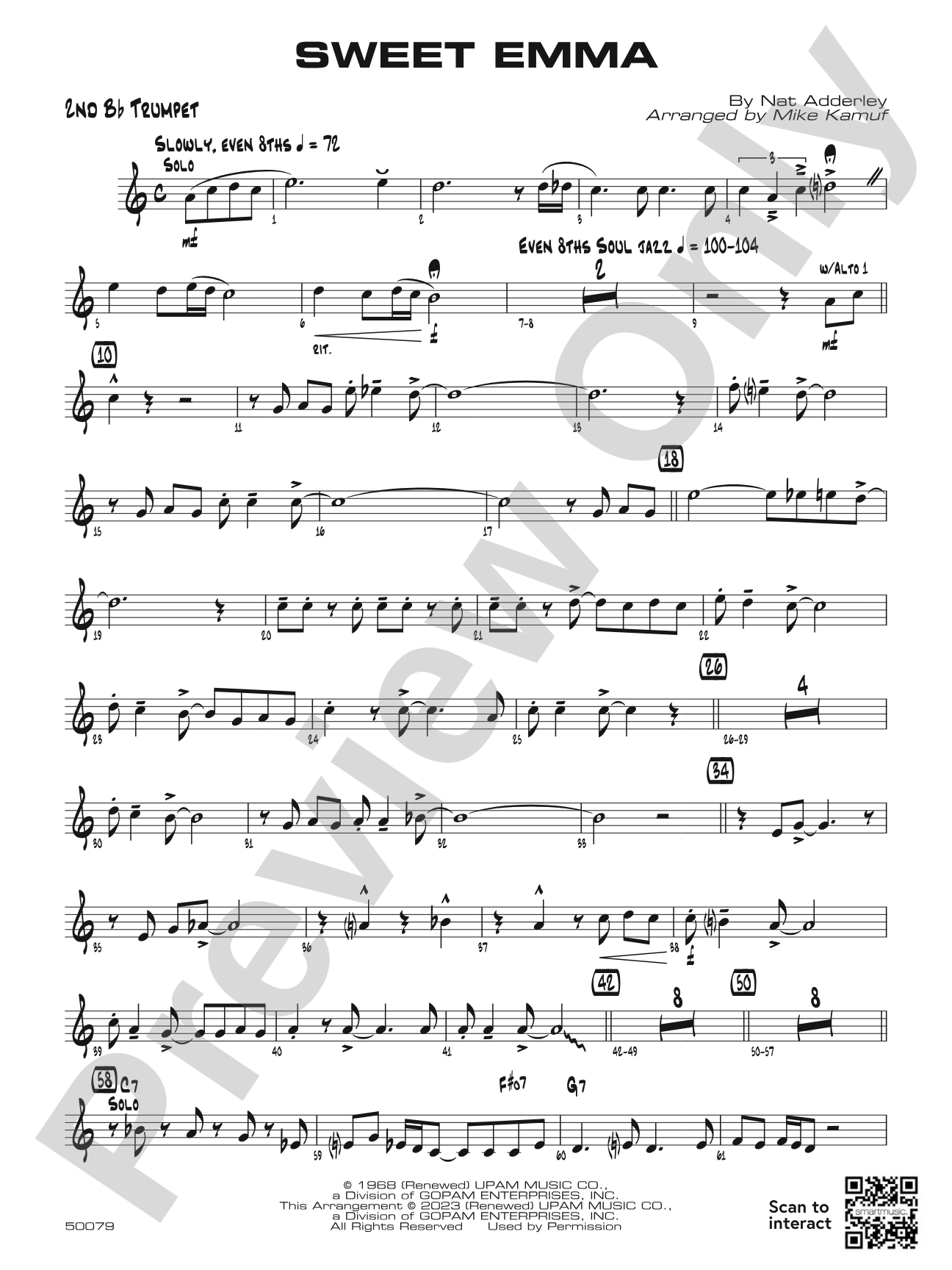Sweet Emma: 2nd B-flat Trumpet