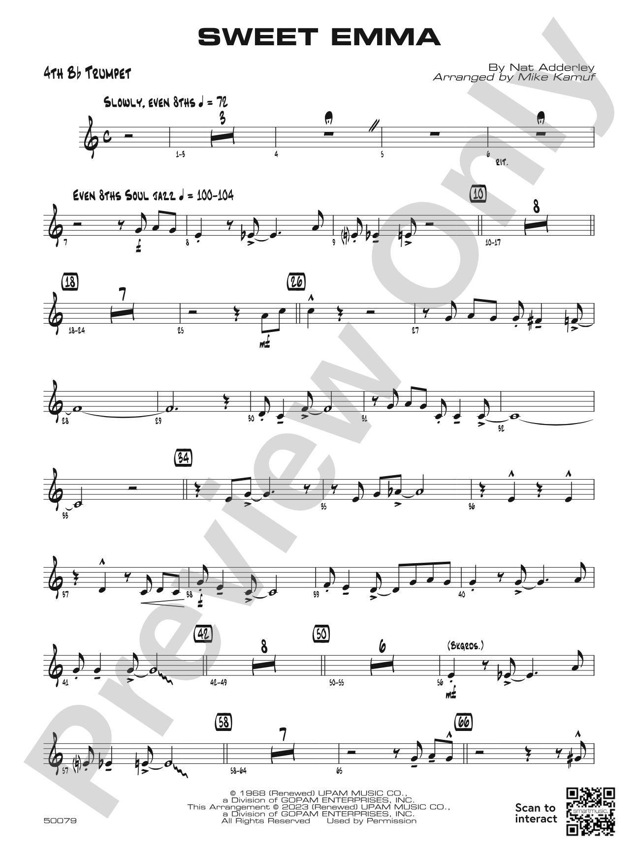 Sweet Emma: 4th B-flat Trumpet